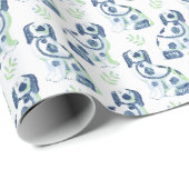 Swoon Staffordshire Dogs Sprig Slate and Green Geschenkpapier (Rolleneckpunkt)