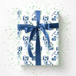 Swoon Staffordshire Dogs Sprig Slate and Green Geschenkpapier