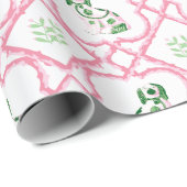 Swoon Staffordshire Dogs Trellis Pink and Green Geschenkpapier (Rolleneckpunkt)