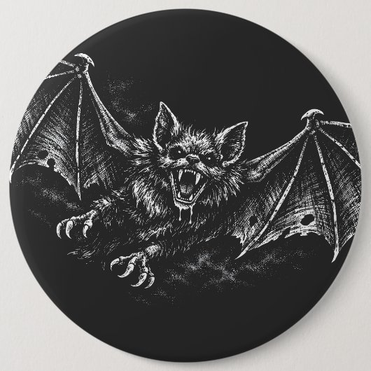 Swooping Bat - von BurnsInHell Button (Vorderseite)
