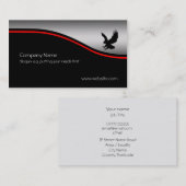 Swooping Eagle, roter Swoosh, Metallischeffekt Visitenkarte (Vorne/Hinten)