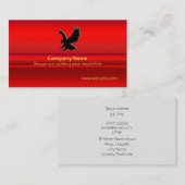 Swooping schwarzes Eagle auf rotem Chromblick Visitenkarte (Vorne/Hinten)