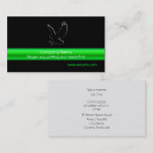 Swooping schwarzes Eagle auf schwarzem, grünem Visitenkarte (Vorne/Hinten)