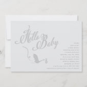 Swooping Stork Baby Dusche Einladung (Vorderseite)