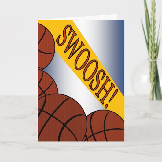 Swoosh! Basketball-Erfolgs-Glückwunsch Karte (Vorderseite)