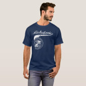 Swoosh Miskatonic HochschulShirt auf Dunkelheit T-Shirt (Vorne ganz)
