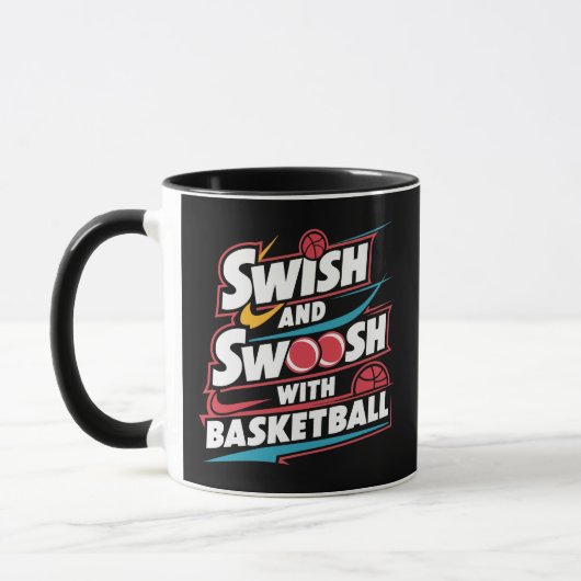 Swoosh mit Basketball, Sport Tasse (Links)