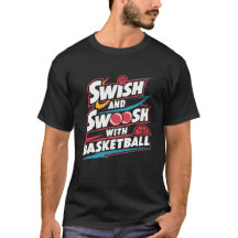 Swoosh und Swoosh mit Basketball, sportlichen T -