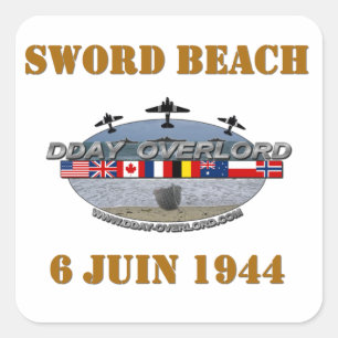 Sword Beach 1944 Quadratischer Aufkleber