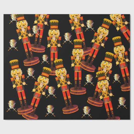 Sword Nutcracker Soldier Weihnachtswrapping Papier Geschenkpapier (Flach)