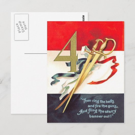 Sword Saber Red White Postkarte (Vorne/Hinten)