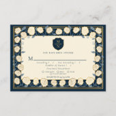 Sword & Shield Fantasy Wedding RSVP Blue Begleitkarte (Vorderseite)