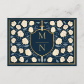 Sword & Shield Fantasy Wedding RSVP Blue Begleitkarte (Rückseite)