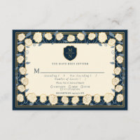 Sword & Shield Fantasy Wedding RSVP Blue