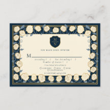 Sword & Shield Fantasy Wedding RSVP Blue