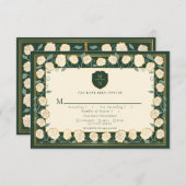 Sword & Shield Fantasy Wedding RSVP Green Begleitkarte (Vorne/Hinten)