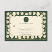 Sword & Shield Fantasy Wedding RSVP Green Begleitkarte (Vorderseite)