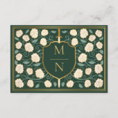 Sword & Shield Fantasy Wedding RSVP Green Begleitkarte (Rückseite)