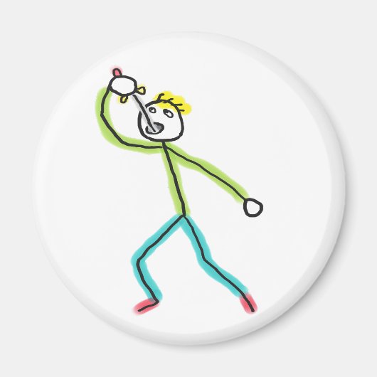 Sword Swallowing Stickman Magnet (Vorne)