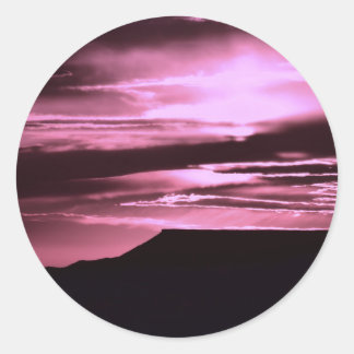 SWRoseMesaSunset Runder Aufkleber