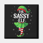 Sy Elf Christmas Girls Women Elf Squad Xmas Family Magnet (Vorne)