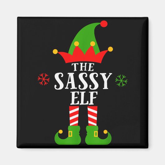 Sy Elf Funny Matching Family Group Christmas Pajam Magnet (Vorne)