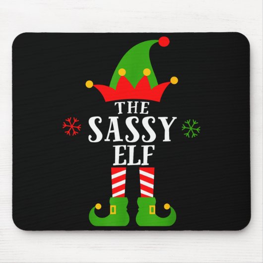 Sy Elf Funny Matching Family Group Christmas Pajam Mousepad (Vorne)