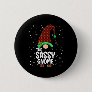 Sy Gnome Buffalo Kariert Matching Family Christmas Button