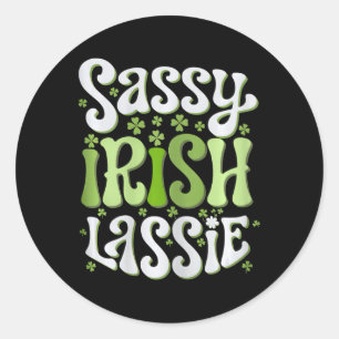 Sy Irish Lie St Patricks Day Women Girls Kleeblatt Runder Aufkleber