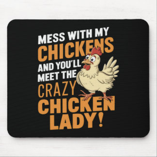 Sy Verrückte Hühnerdame Warnung Für Geflügelliebha Mousepad