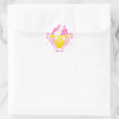 Sybille Ski - Rosa Runder Aufkleber (Tasche)