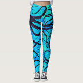 Sybilles Krake auf Aqua - Leggings (Vorderseite)