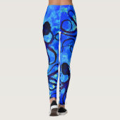 Sybilles Krake auf Blau - Leggings (Rückseite)