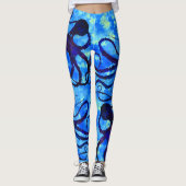 Sybilles Krake auf Blau - Leggings (Vorderseite)