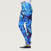 Sybilles Krake auf Blau - Leggings (Links)