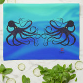 Sybille's Octopus auf Blue Green - Küchentücher (Gefaltet)