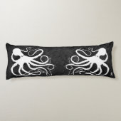 Sybille's Octopus on Gray - Body Pillow Seitenschläferkissen (Rückseite)