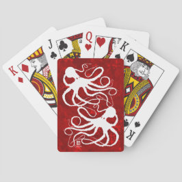 Sybille's Octopus On Red - Bicycle Playing Cards Spielkarten