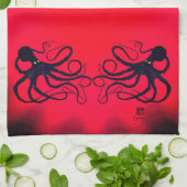 Sybille's Octopus On Red - Küchentücher (Gefaltet)