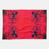 Sybille's Octopus On Red - Küchentücher (Horizontal)