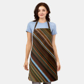 Sycamore Brown, Green und Blue Strip Schürze (Getragen)