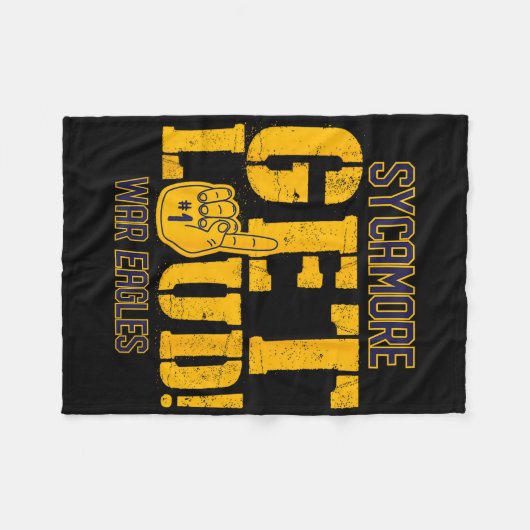 Sycamore High School Get Loud War Eagles Fleecedecke (Vorderseite (Horizontal))