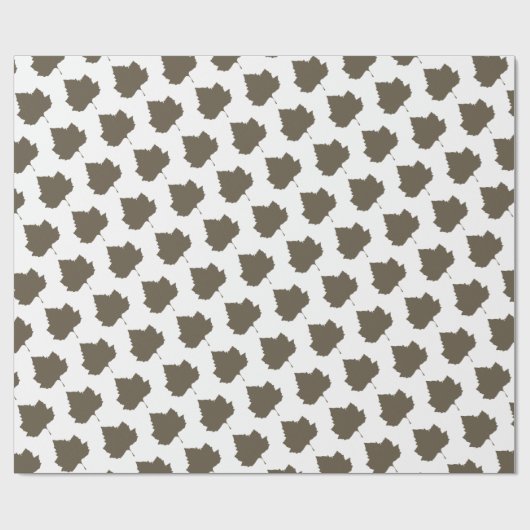 Sycamore Tree Brown Leaf Pattern Geschenkpapier (Flach)