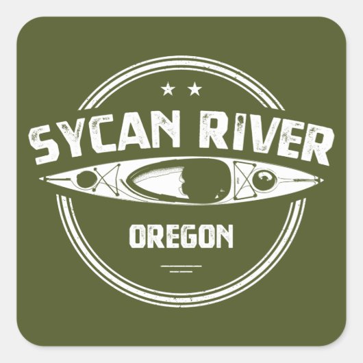 Sycan River Oregon Kayaking Quadratischer Aufkleber (Vorderseite)