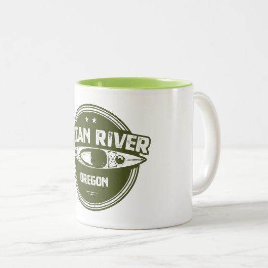 Sycan River Oregon Kayaking Zweifarbige Tasse (VorderseiteRechts)