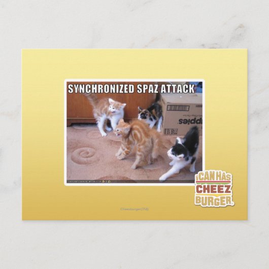 Sychronisierter Spaz-Angriff Postkarte (Vorderseite)