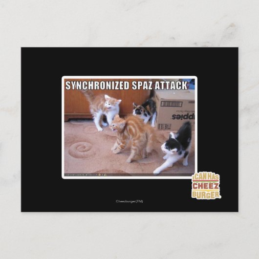 Sychronisierter Spaz-Angriff Postkarte (Vorderseite)