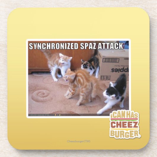 Sychronized Spaz Angriff Getränkeuntersetzer (Vorderseite)