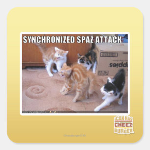 Sychronized Spaz Angriff Quadratischer Aufkleber