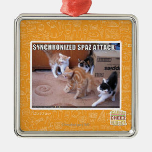Sychronized Spaz Angriff Silbernes Ornament
